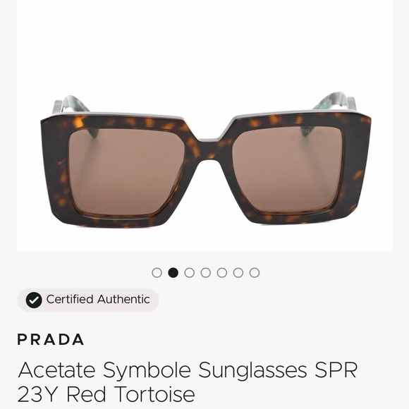 Prada Accessories - Prada Red Tortoise Square Sunglasses